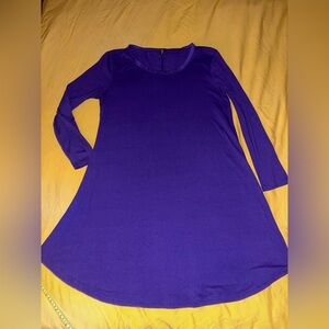 Purple Long Sleeve Dress